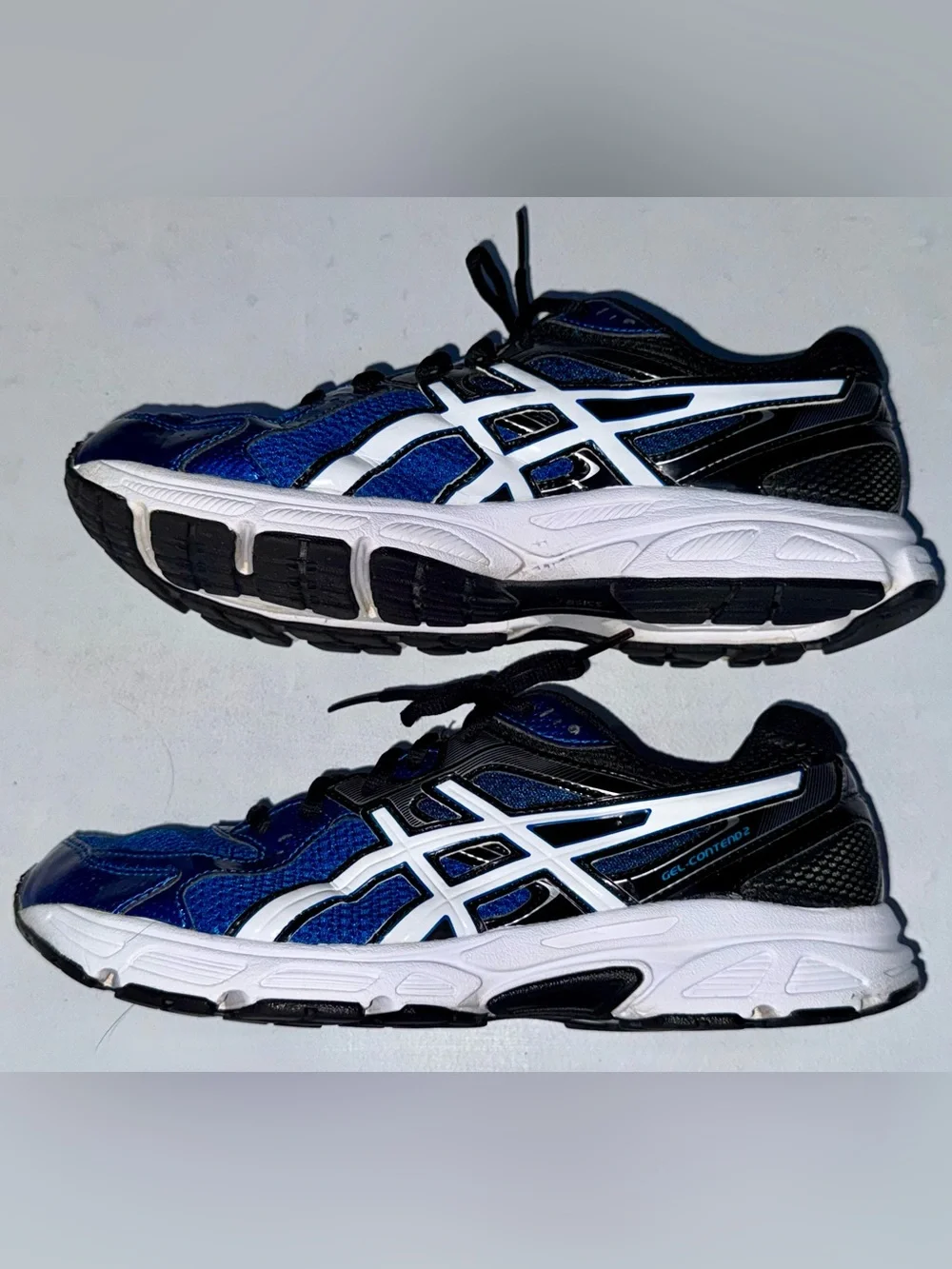 🎒ASICS Men's GEL-Contend 2 Running Shoes Blue Black White Size 9.5